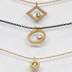 Au 585/000 Ankerkette mit Brillant; Silber925/000 Erbskette mit Brillant (natur)